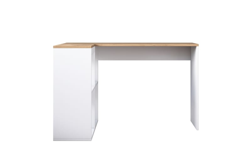 Freal Skrivebord 4 Hyller 120 cm - Natur/Hvit - Skrivebord