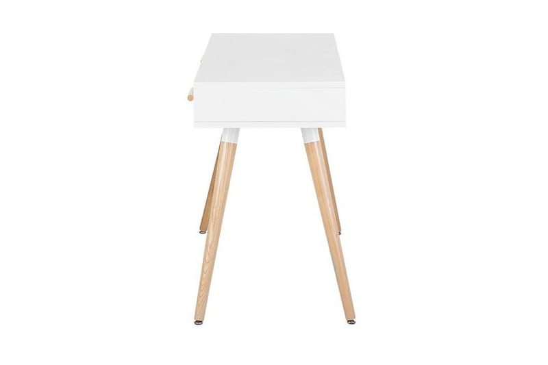 Frisange Skrivebord 120 cm med Oppbevaring 2 Skuffer + Hylle - Hvit/Mørkegrå/Brun - Møbler - Bord - Kontorbord - Skrivebord