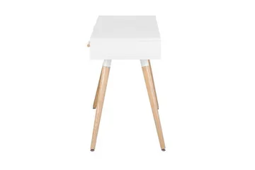 Frisange Skrivebord 120 cm med Oppbevaring 2 Skuffer + Hylle - Hvit/Mørkegrå/Brun - Møbler - Bord - Kontorbord - Skrivebord