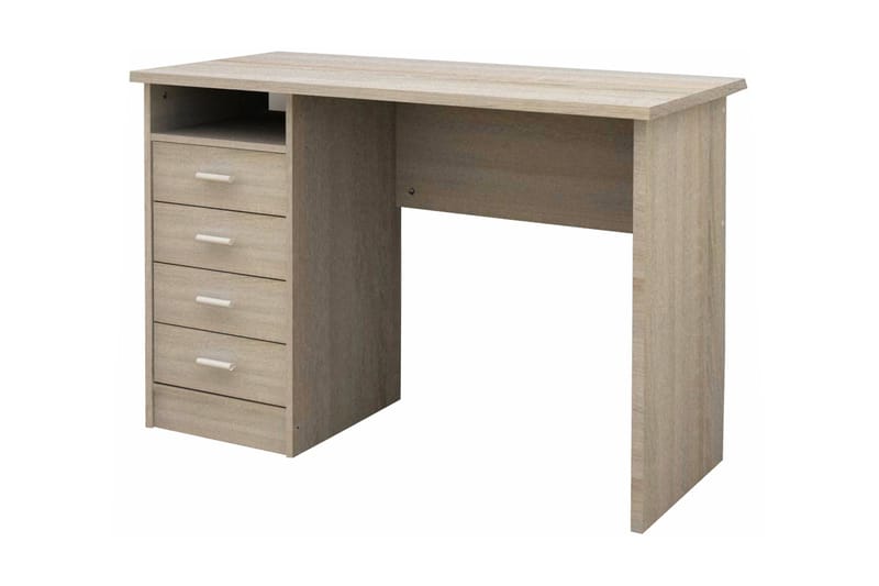 Function Skrivebord 110 cm med Oppbevaring Skuffer + Hylle - Eik - Møbler - Bord - Kontorbord - Skrivebord