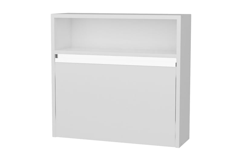 Furny Home Veggskrivebord 64 cm Sammenleggbar m Oppbevaring - Hvit - Skrivebord