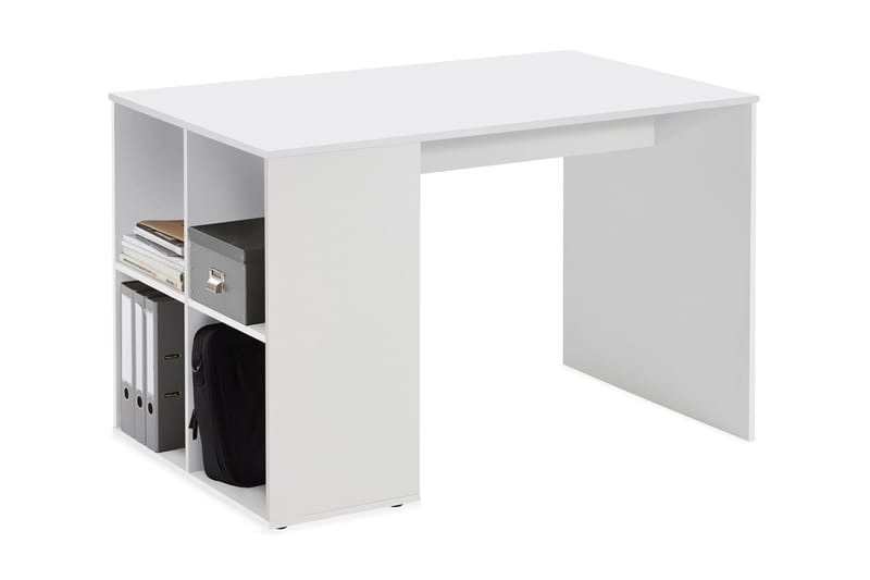 Gent Skrivebord 117 cm med Oppbevaringshyller - Hvit - Skrivebord