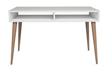 Gersby Skrivebord 120 cm med Oppbevaringshylle - Hvit/Natur - Møbler - Bord - Kontorbord - Skrivebord