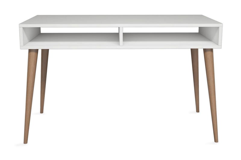 Gersby Skrivebord 120 cm med Oppbevaringshylle - Hvit/Natur - Skrivebord