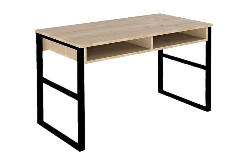 Gersby Skrivebord 120 cm med Oppbevaringshylle - Natur/Svart - Møbler - Bord - Kontorbord - Skrivebord
