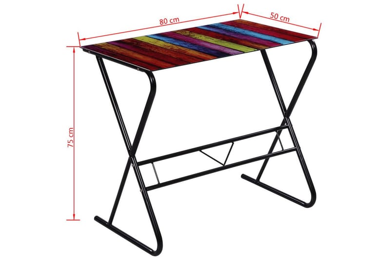 Glass skrivebord med regnbue design - Skrivebord