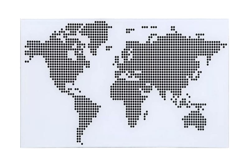 Glass skrivebord med verdenskart design - Skrivebord