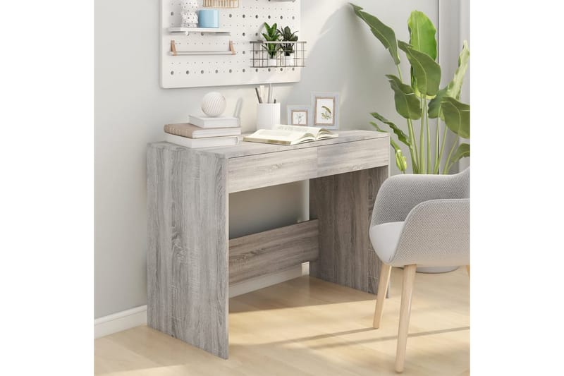 Skrivebord grå sonoma eik 101x50x76,5 cm sponplate - Grå - Møbler - Bord - Kontorbord - Skrivebord