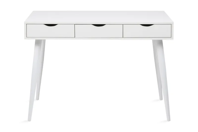 Gradina Skrivebord 110 cm med Oppbevaring 3 Skuffer, Hvit