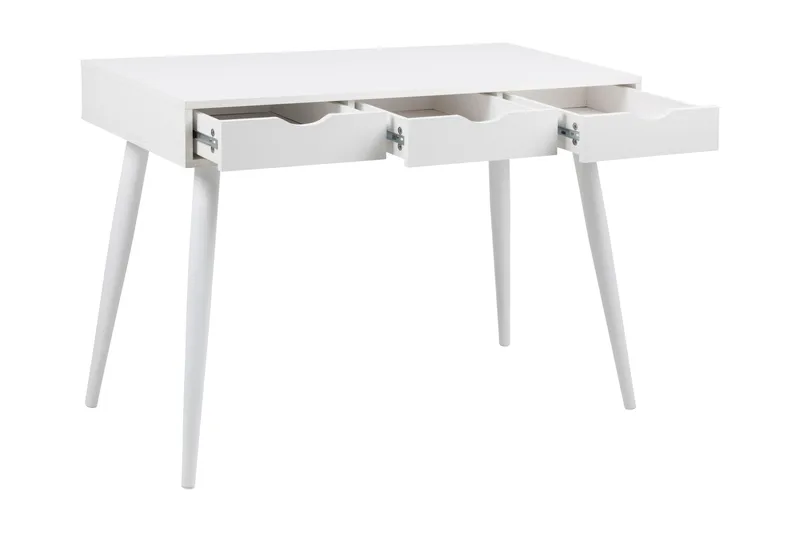 Gradina Skrivebord 110 cm med Oppbevaring 3 Skuffer - Hvit - Møbler - Bord - Kontorbord - Skrivebord