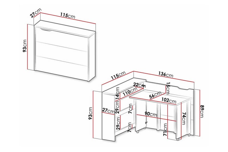 Grianan Skrivebord 136 cm - Brun - Møbler - Bord - Kontorbord - Skrivebord