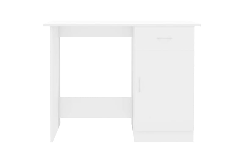 Skrivebord høyglans hvit 100x50x76 cm sponplate - Hvit - Skrivebord