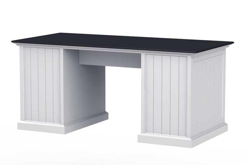 Hampton Skrivebord 170 cm med Oppbevaring 4 Skuffer + Skap - Hvit Mahogny/Svart - Møbler - Bord - Kontorbord - Skrivebord