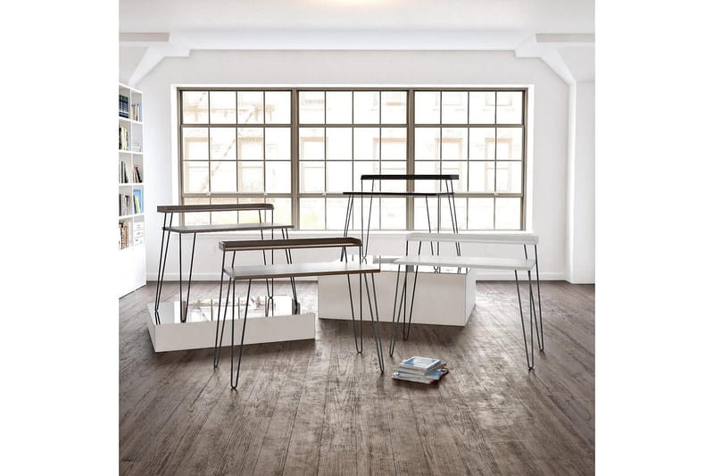 Haven Skrivebord 114 cm med Oppbevaringshylle Espresso/Svart - Dorel Home - Skrivebord