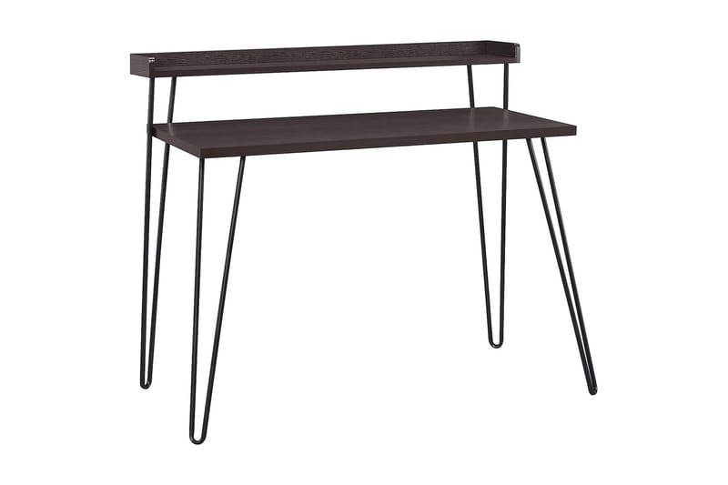 Haven Skrivebord 114 cm med Oppbevaringshylle Espresso/Svart - Dorel Home - Skrivebord