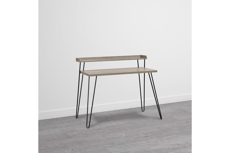 Haven Skrivebord 114 cm med Oppbevaringshylle Grå/Svart - Dorel Home - Møbler - Bord - Kontorbord - Skrivebord