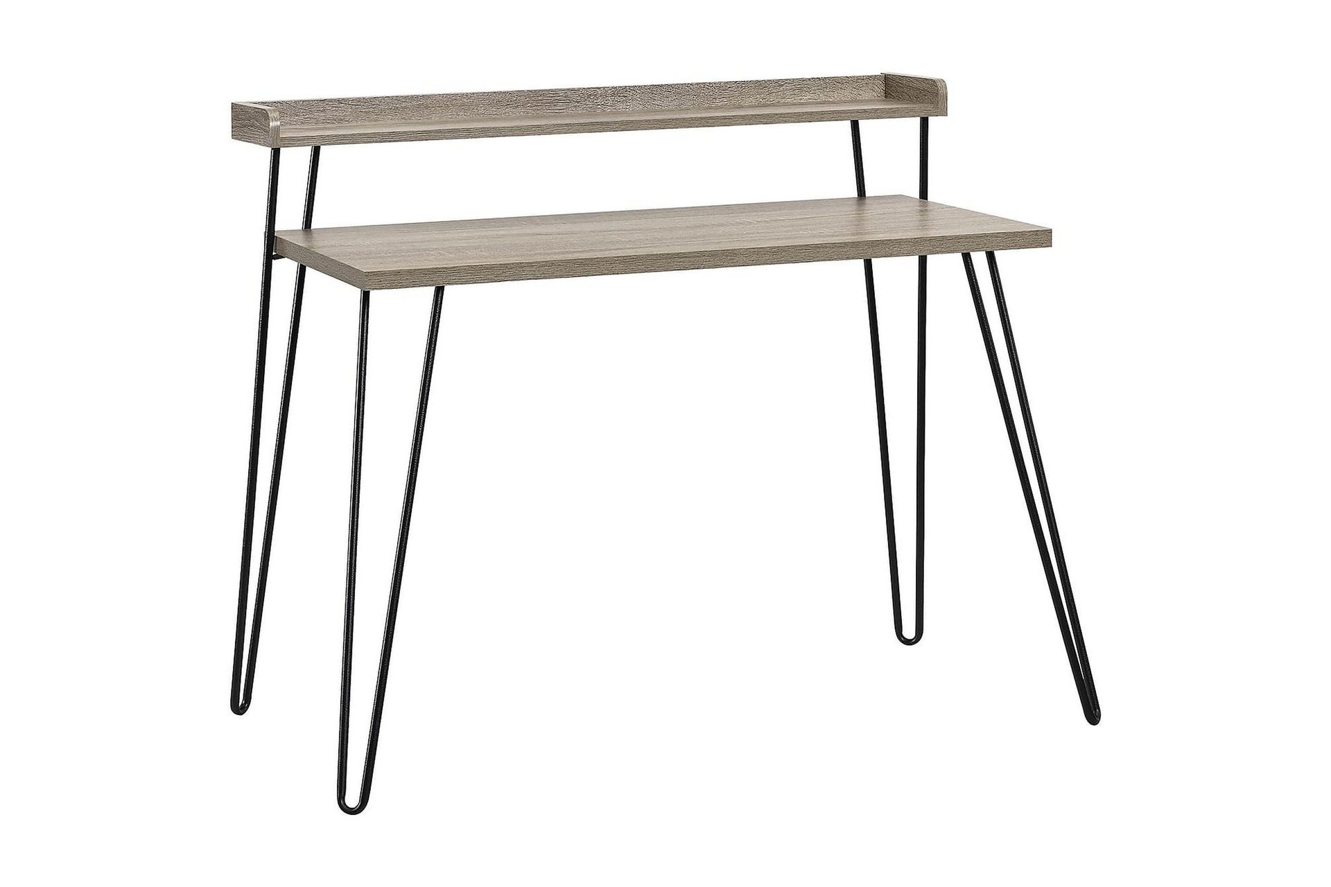 Haven Skrivebord 114 cm med Oppbevaringshylle Grå/Svart - Dorel Home