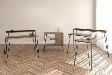Haven Skrivebord 114 cm med Oppbevaringshylle Valnøttsbrun/S - Dorel Home - Møbler - Bord - Kontorbord - Skrivebord