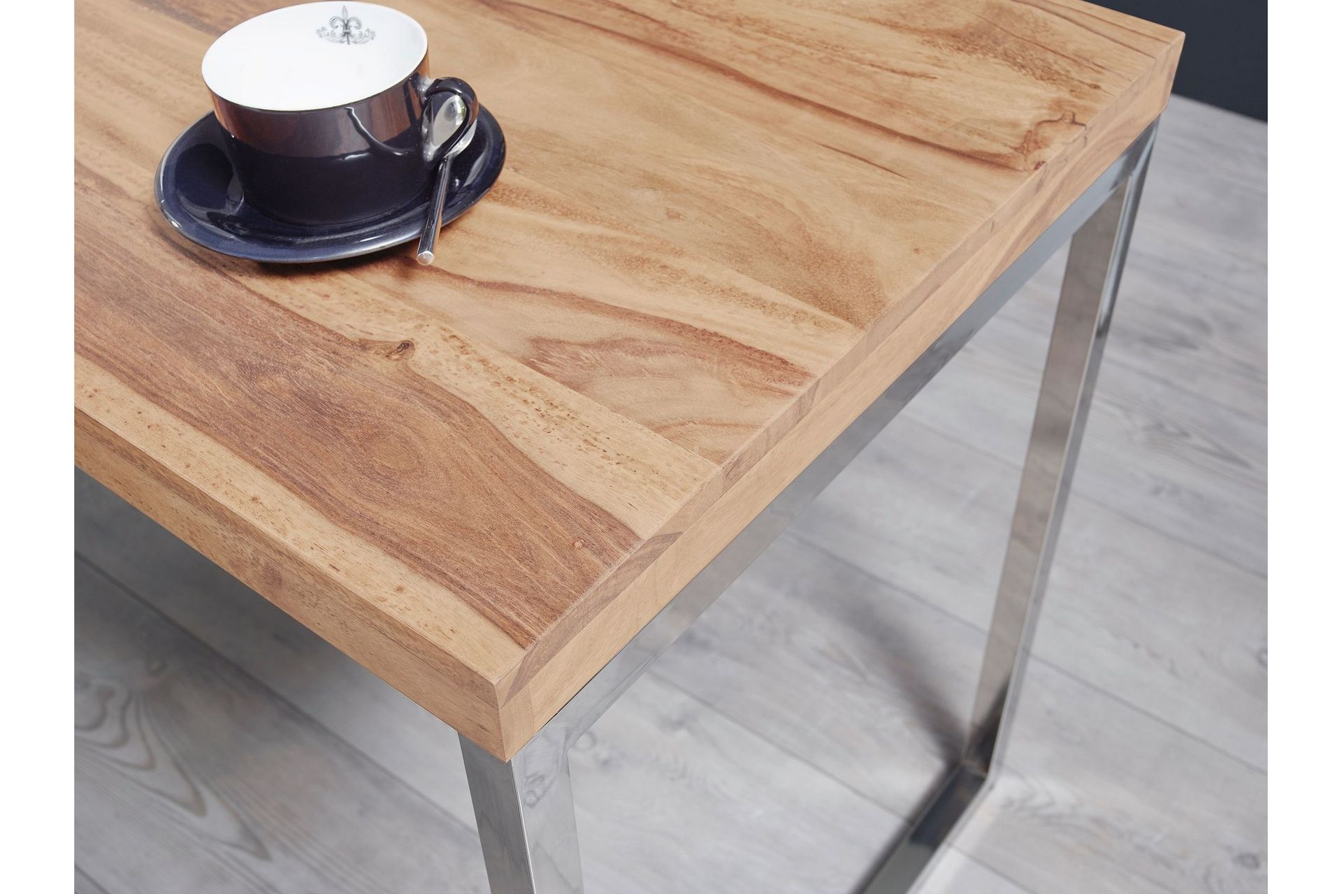 Hayoz Skrivebord 120 cm - Akasie/Krom - Møbler - Bord - Kontorbord - Skrivebord