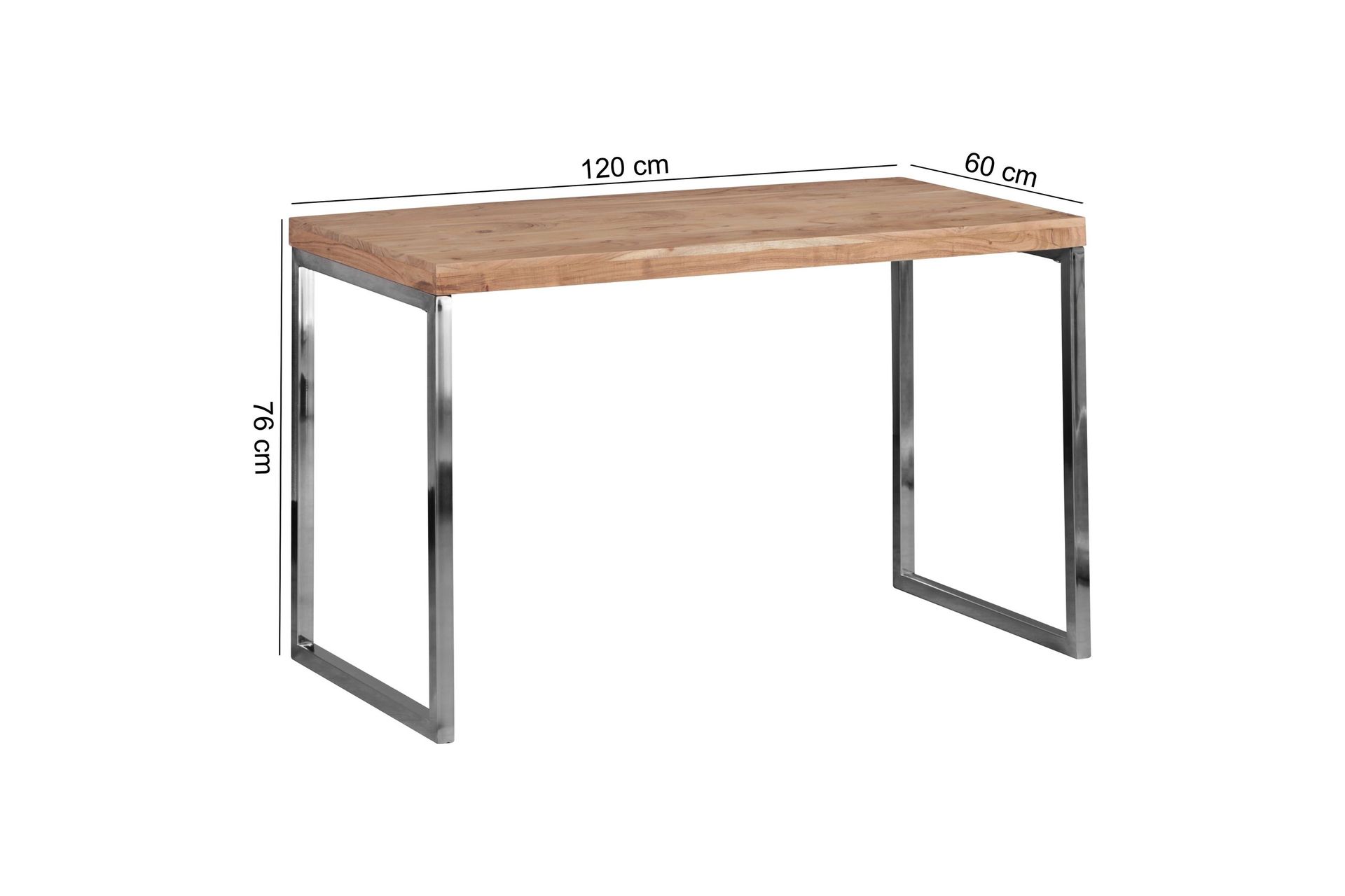 Hayoz Skrivebord 120 cm - Akasie/Krom - Møbler - Bord - Kontorbord - Skrivebord