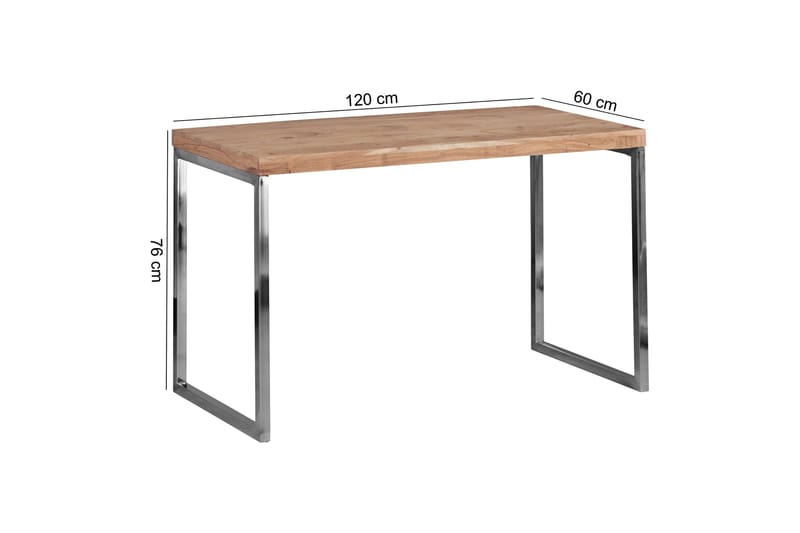 Hayoz Skrivebord 120 cm - Akasie/Krom - Møbler - Bord - Kontorbord - Skrivebord