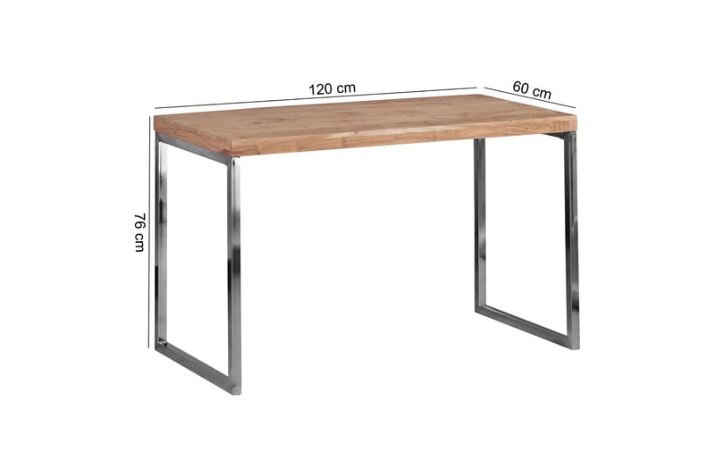 Hayoz Skrivebord 120 cm - Akasie/Krom - Skrivebord