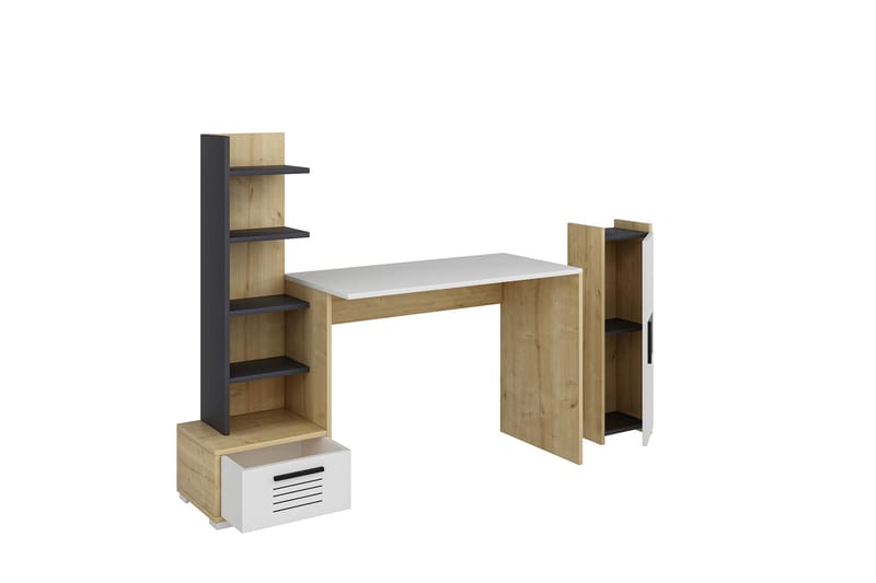 Hermanito Skrivebord 120x72x120 cm med oppbevaring - Blå - Skrivebord