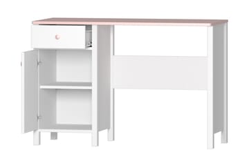 Hilts Skrivebord 110 cm med Oppbevaringsskuff + Skap - Hvit/Rosa - Møbler - Bord - Kontorbord - Skrivebord
