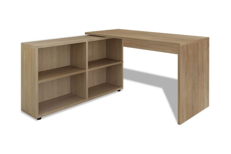 Hjørneskrivebord 4 hyller eik - Møbler - Bord - Kontorbord - Skrivebord