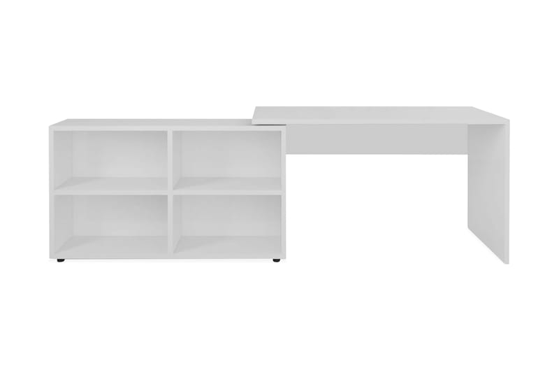 Hjørneskrivebord 4 hyller hvit - Møbler - Bord - Kontorbord - Skrivebord