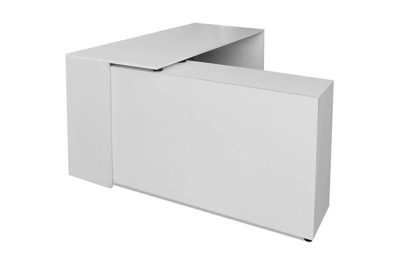 Hjørneskrivebord 4 hyller hvit - Møbler - Bord - Kontorbord - Skrivebord