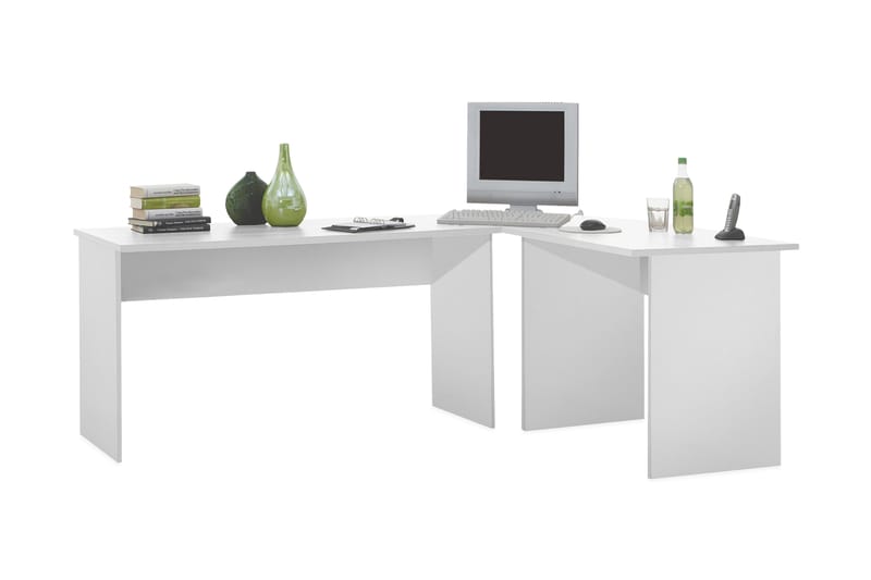 Bellmore Hjørneskrivebord 205 - Hvit - Møbler - Bord - Kontorbord - Skrivebord - Hjørneskrivebord