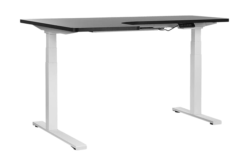 Belluton Hjørneskrivebord 160 cm Venstre Elektrisk Justerbar - Svart - Hjørneskrivebord