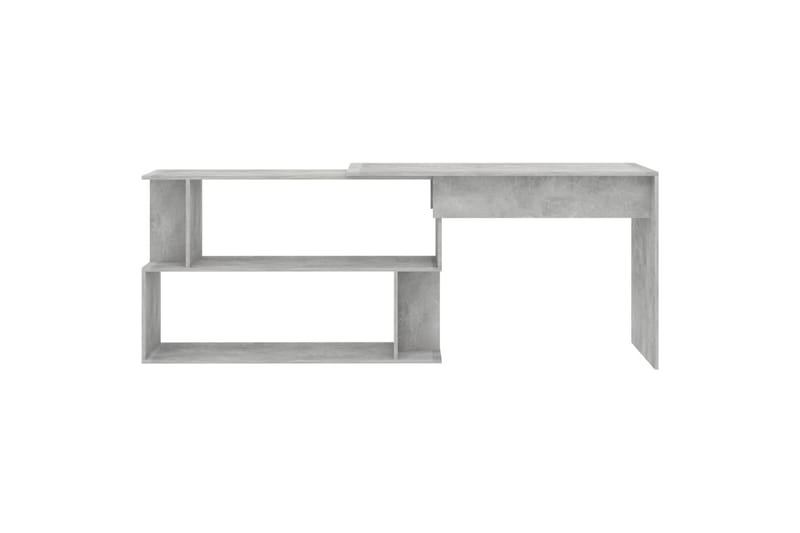 Hjørneskrivebord betonggrå 200x50x76 cm sponplate - Grå - Skrivebord