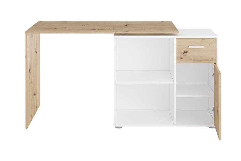 Colatosti Hjørneskrivebord 117 cm med Oppbevaring - Lysebrun/Hvit - Møbler - Bord - Kontorbord - Skrivebord - Hjørneskrivebord