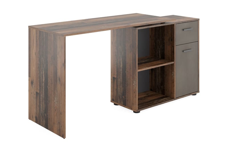Colatosti Hjørneskrivebord 117 cm med Oppbevaring - Mørkebrun - Møbler - Bord - Kontorbord - Skrivebord - Hjørneskrivebord