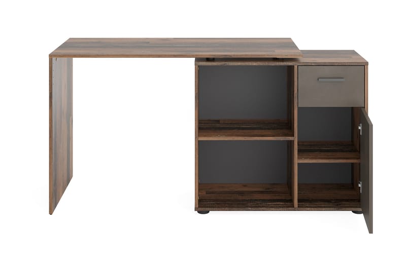 Colatosti Hjørneskrivebord 117 cm med Oppbevaring - Mørkebrun - Hjørneskrivebord