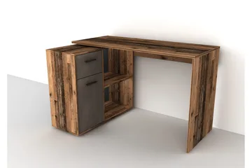 Colatosti Hjørneskrivebord 117 cm med Oppbevaring - Mørkebrun - Møbler - Bord - Kontorbord - Skrivebord - Hjørneskrivebord