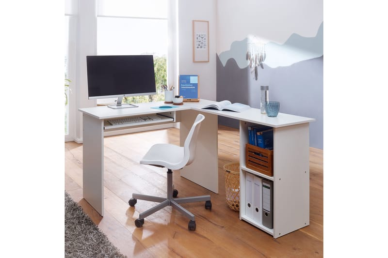 Gulshan skrivebord 140 cm - Hvit - Møbler - Bord - Kontorbord - Skrivebord - Hjørneskrivebord