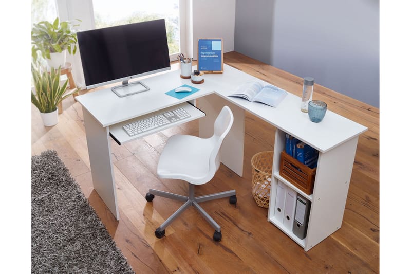 Gulshan skrivebord 140 cm - Hvit - Hjørneskrivebord