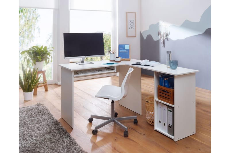 Gulshan skrivebord 140 cm - Hvit - Hjørneskrivebord