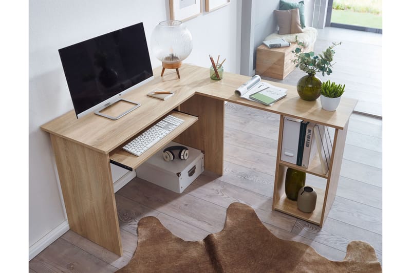 Gulshan skrivebord 140 cm - Natur - Hjørneskrivebord