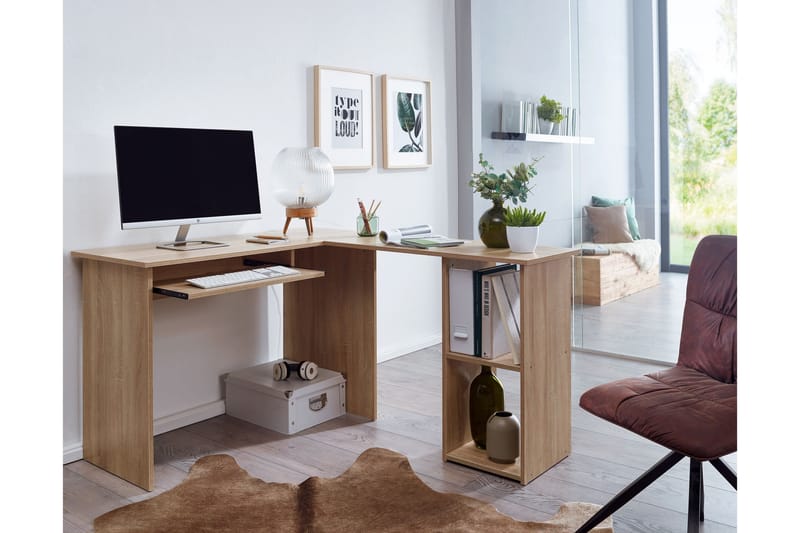 Gulshan skrivebord 140 cm - Natur - Møbler - Bord - Kontorbord - Skrivebord - Hjørneskrivebord