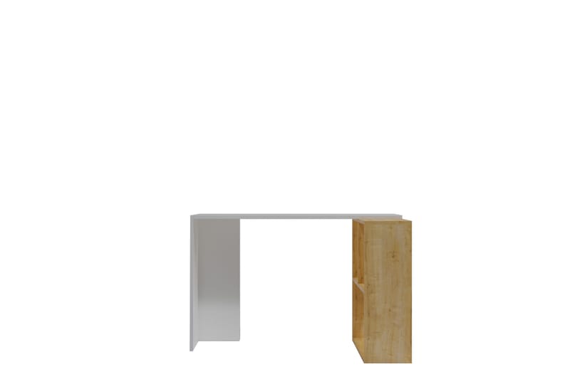 Marsberg Hjørneskrivebord 120 cm med Oppbevaringshyller - Natur/Hvit - Hjørneskrivebord