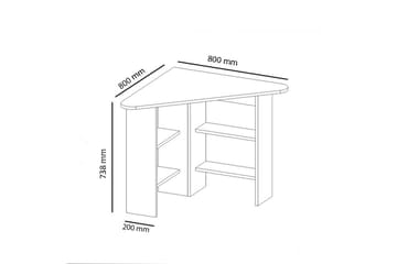 Oderzo Hjørneskrivebord 80 cm med Oppbevaringshyller - Natur - Møbler - Bord - Kontorbord - Skrivebord - Hjørneskrivebord