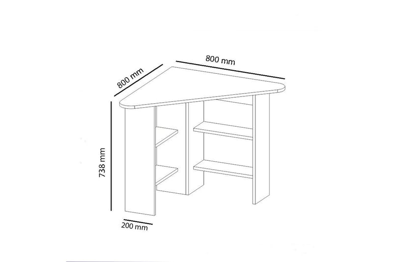Oderzo Hjørneskrivebord 80 cm med Oppbevaringshyller - Natur - Møbler - Bord - Kontorbord - Skrivebord - Hjørneskrivebord