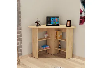 Oderzo Hjørneskrivebord 80 cm med Oppbevaringshyller - Natur - Møbler - Bord - Kontorbord - Skrivebord - Hjørneskrivebord