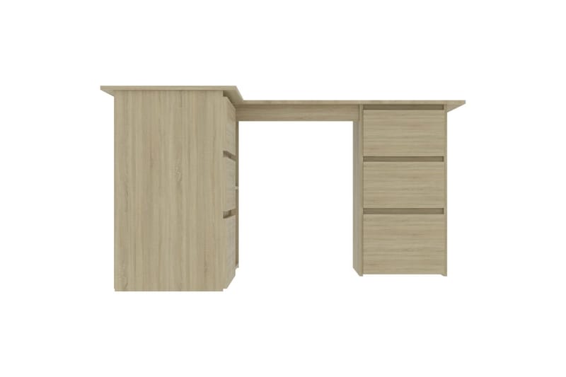 Hjørneskrivebord sonoma eik 145x100x76 cm sponplate - Brun - Skrivebord