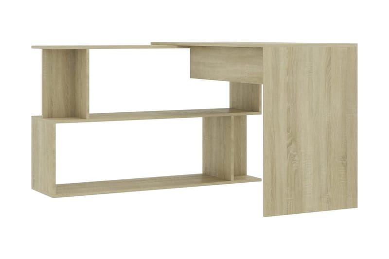 Hjørneskrivebord sonoma eik 200x50x76 cm sponplate - Brun - Møbler - Bord - Kontorbord - Skrivebord