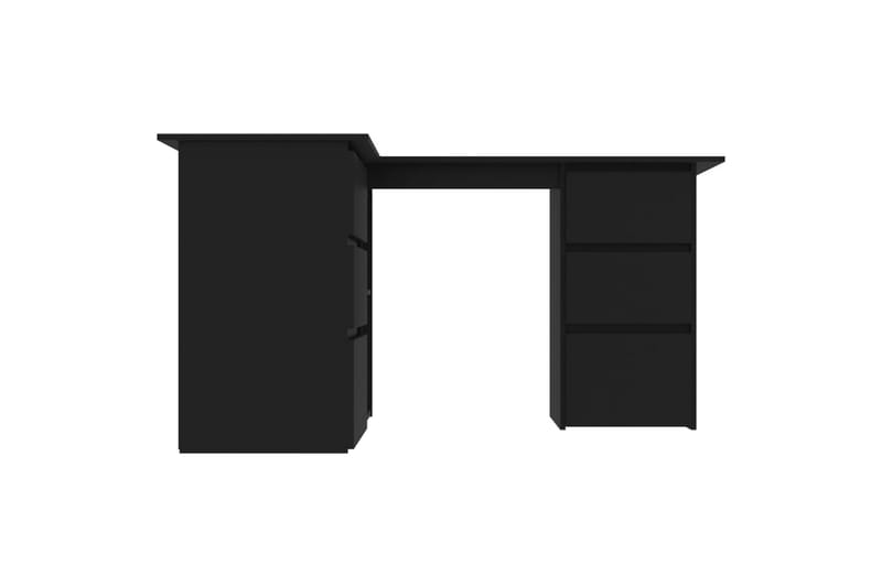 Hjørneskrivebord svart 145x100x76 cm sponplate - Svart - Møbler - Bord - Kontorbord - Skrivebord